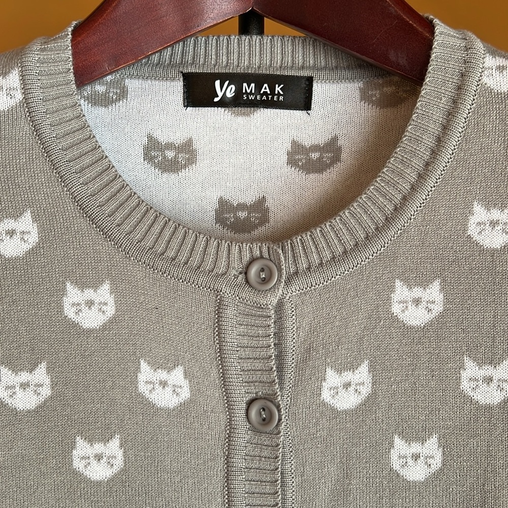 YEMAK Women's Cute Cat Pattern Cardigan
Sweater - Picture 2 of 16